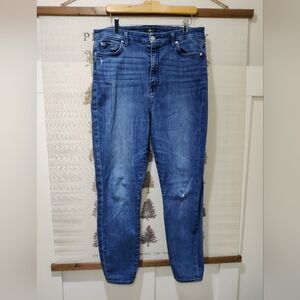 7 For All Mankind Aubrey High Waisted Skinny Jeans - Medium Wash - Size 32